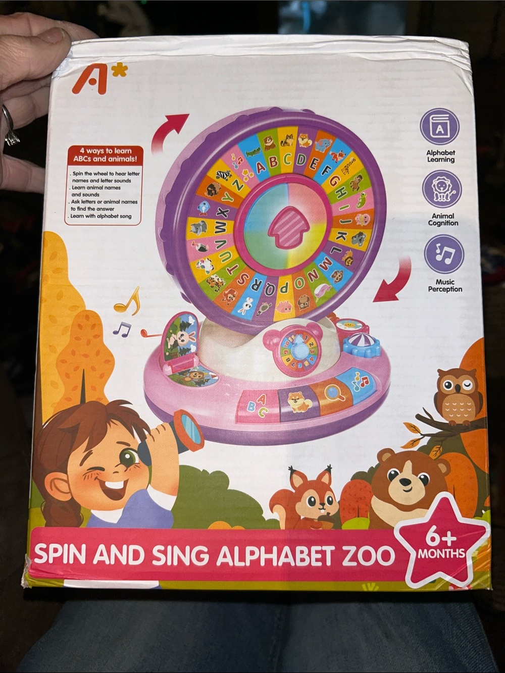 Spin and Sing Alphabet Zoo - Purple & Pink Educational Toy